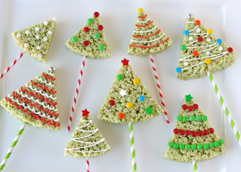 Rice Krispie Treat Christmas trees by Glory of Glorious Treats