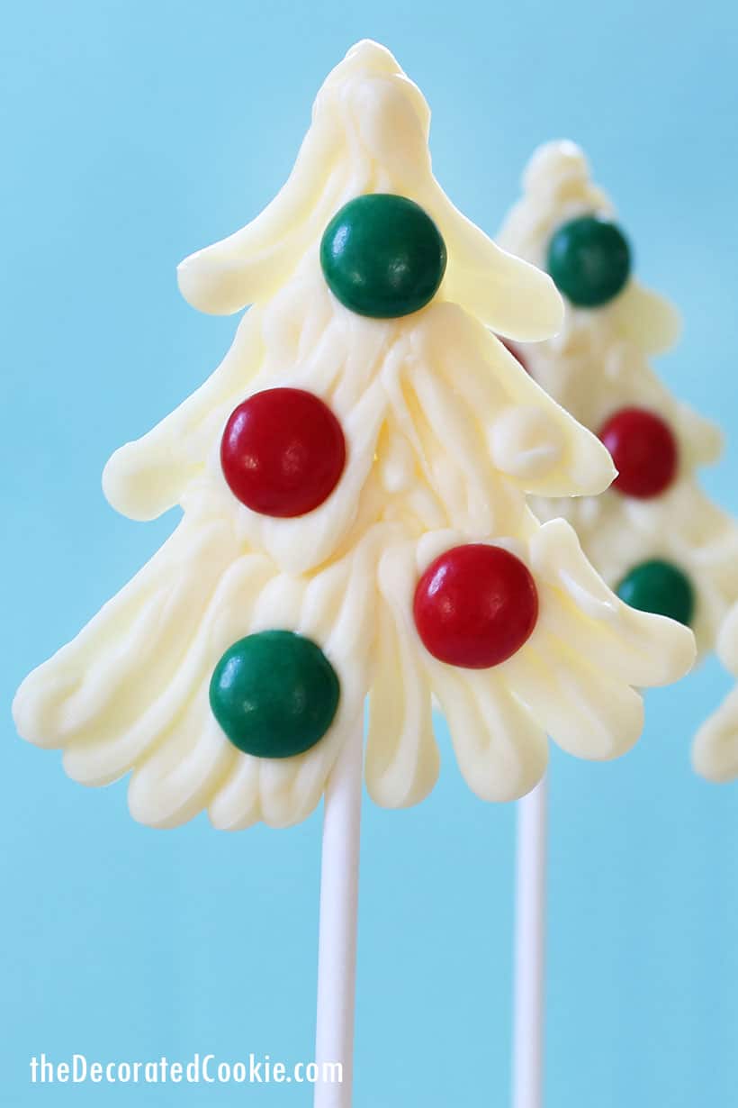 white chocolate Christmas trees 