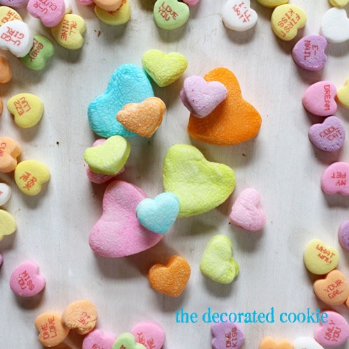 dip-dyed marshmallow hearts for Valentine's Day 