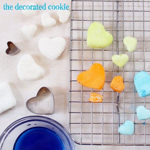 Tie-Dyed Homemade Heart Shaped Marshmallows for Valentine's Day