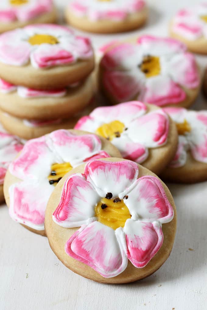 GET WELL COOKIES: Eglantine Roses mean "a wound to heal" according to the Language of Flowers. Eglantine Rose painted cookies as a get well gift.