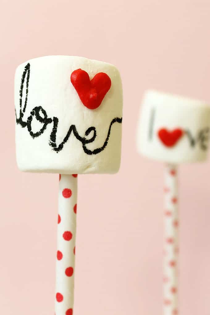 Homemade heart marshmallows