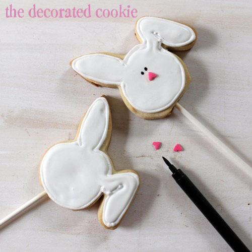 bow tie bunny cookie pops for Easter. 