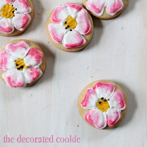 painted get well cookies: Eglantine Roses