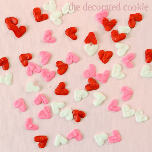 HOMEMADE HEART SPRINKLES for Valentine's Day with royal icing