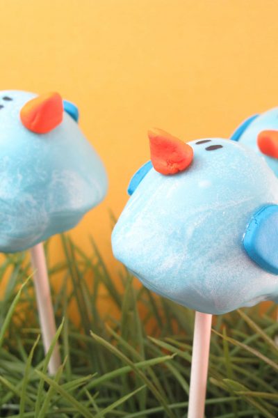 bluebird brownie pops - the decorated cookie