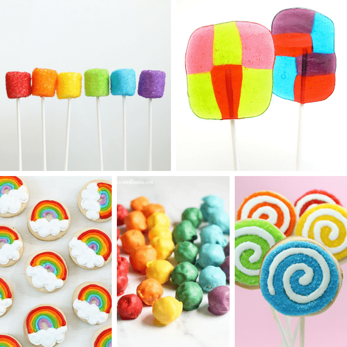 40 RAINBOW FOOD IDEAS: A roundup of rainbow treats and sweets for your rainbow party, unicorn party or St. Patrick's Day. #rainbowfood #rainbowtreats #rainbowparty 