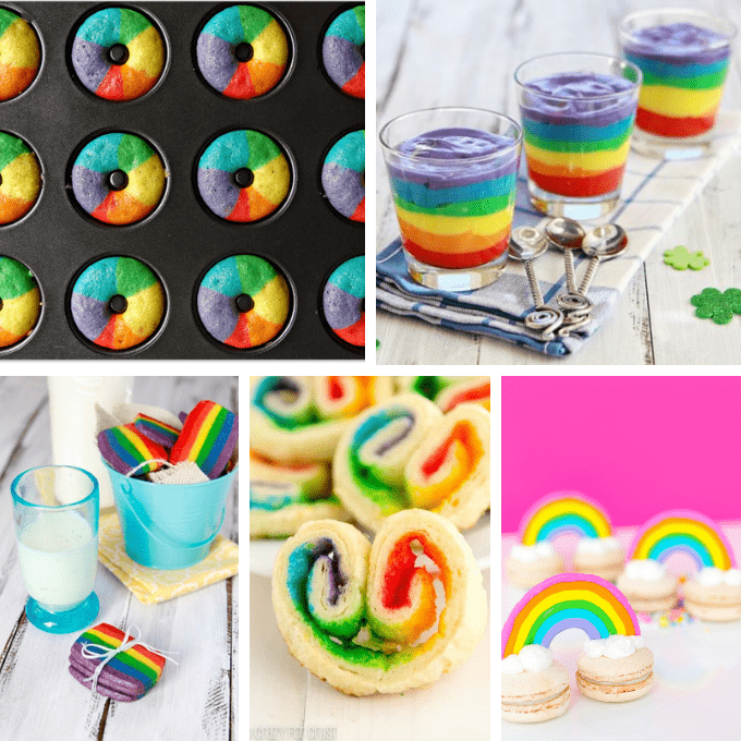 40 RAINBOW FOOD IDEAS: A roundup of rainbow treats and sweets for your rainbow party, unicorn party or St. Patrick's Day. #rainbowfood #rainbowtreats #rainbowparty 