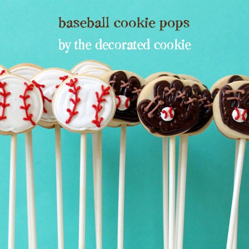 baseball cookie pops