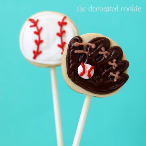 bite-size baseball cookie pops