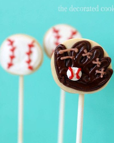 baseball cookie pops