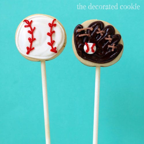 bite-size baseball cookie pops