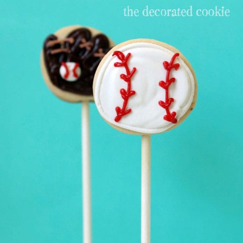 bite-size baseball cookie pops