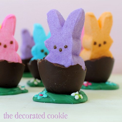 How to make Peeps bunnies in chocolate eggs for Easter.