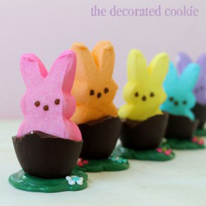 How to make Peeps bunnies in chocolate eggs for Easter.