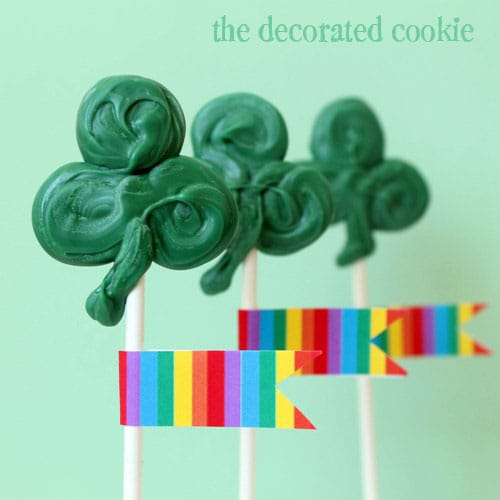 st. patrick's day pops - candy shamrock pops 