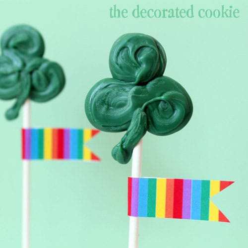 st. patrick's day pops - candy shamrock pops 