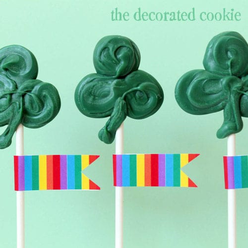 st. patrick's day pops - candy shamrock pops 