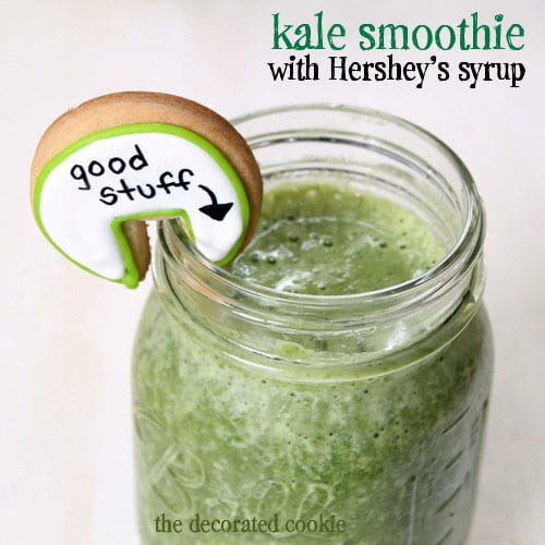 kale smoothies with HERSHEY'S chocolate syrup