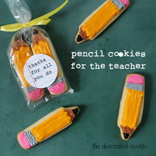 pencil cookies for teacher appreciation or back to school