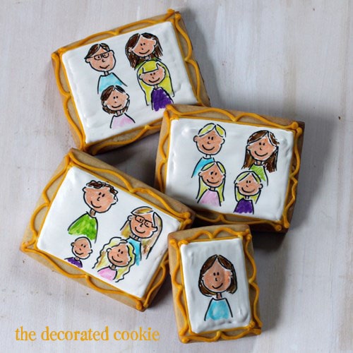 Mother's Day family portrait cookies 