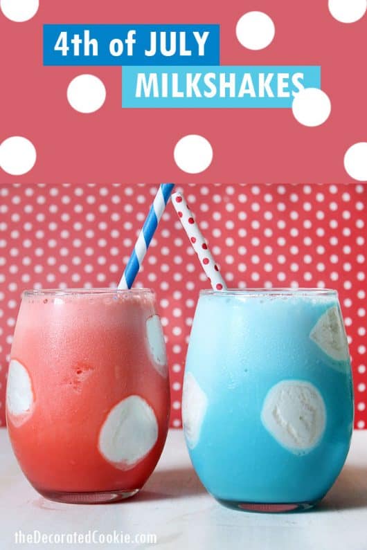 4th of July desserts idea: Red, white, and blue milkshakes!