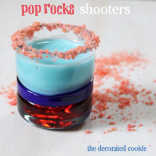 red, white and blue Pop Rocks shooters for 4th of July 