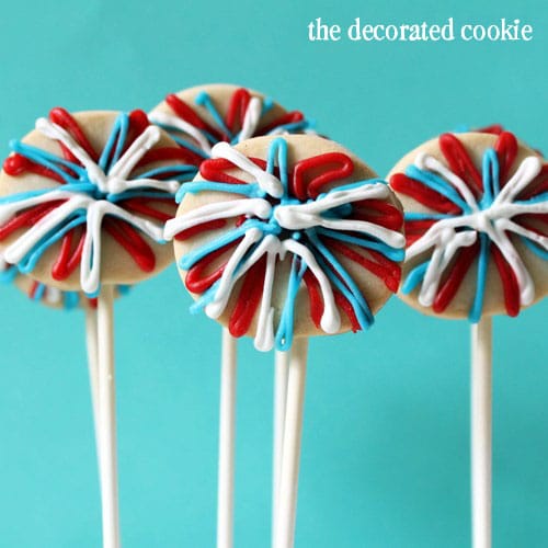 easy 4th of July fireworks cookies - cookie pops 