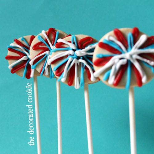 easy 4th of July fireworks cookies - cookie pops 