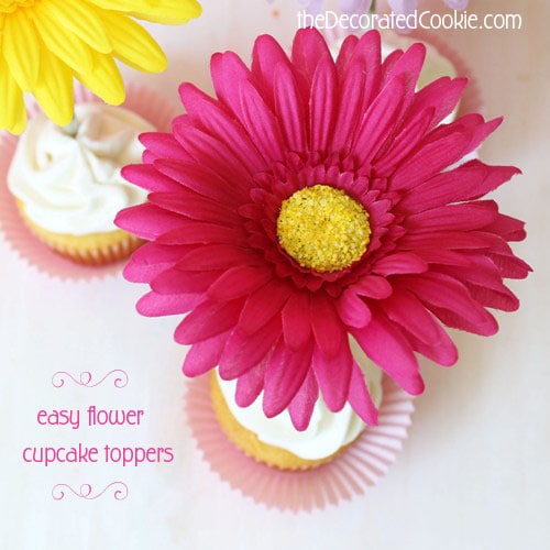 easiest ever flower cupcake toppers