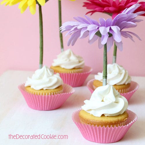 easiest ever flower cupcake toppers