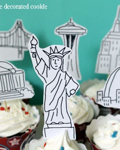 American landmark cupcake toppers