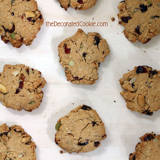 (mostly) healthy, oat and trail mix cookies