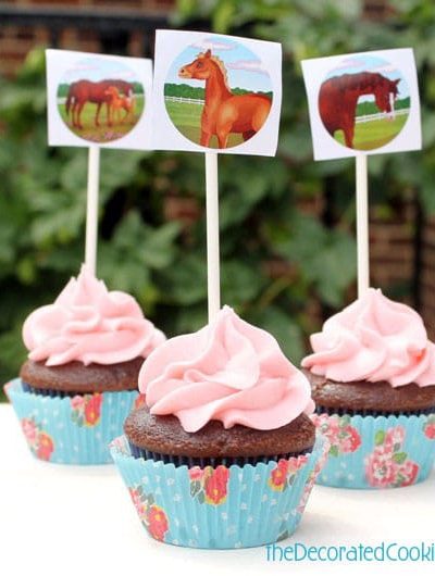 horse sticker cupcake toppers