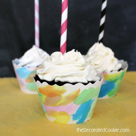 watercolor cupcake wrappers