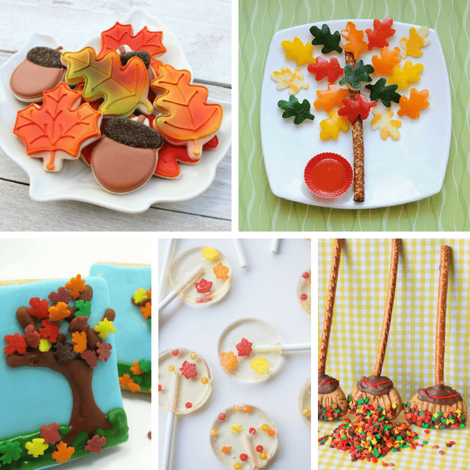 collage of leaf desserts 