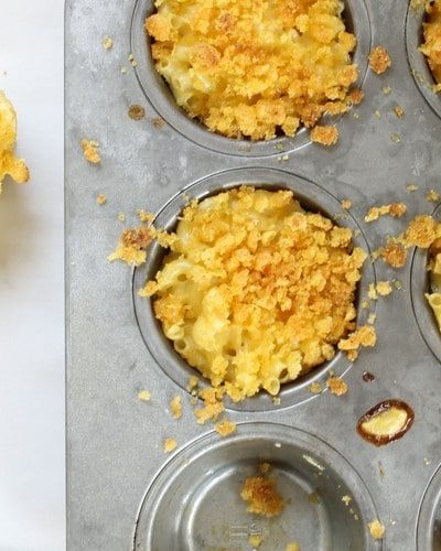 Mac n' Cheese Cups with Crunchy Kix Topping