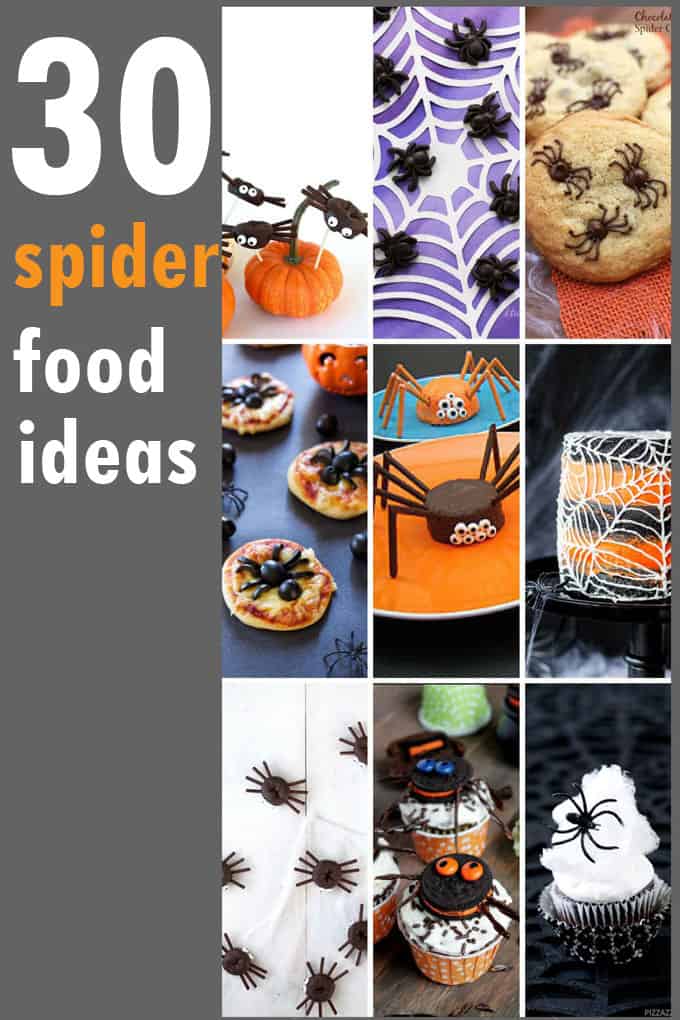 SPIDER FOOD IDEAS: a collection of spider-themed treats and crafts for Halloween. Fun food for Halloween and DIY Halloween decor ideas.