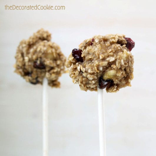 two-ingredient, healthy cookie pops - banana oat cookie pops