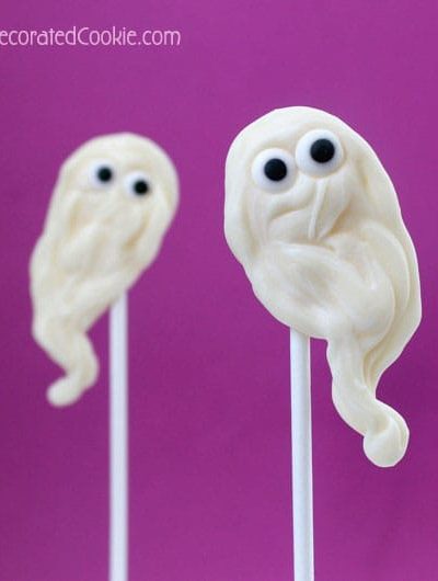chocolate ghost pops for Halloween