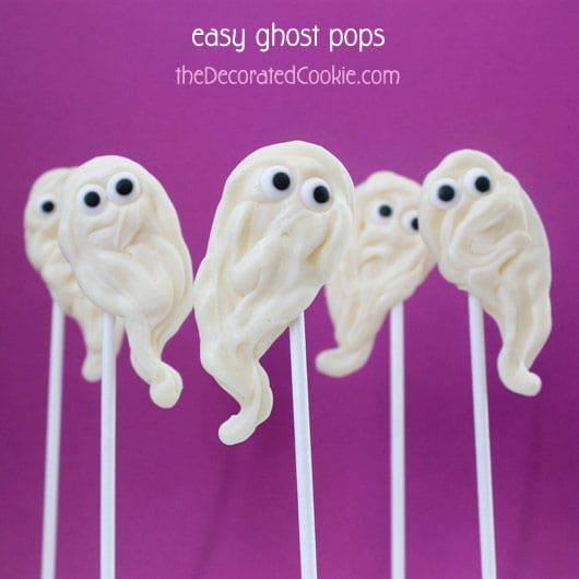 chocolate ghost pops for Halloween 