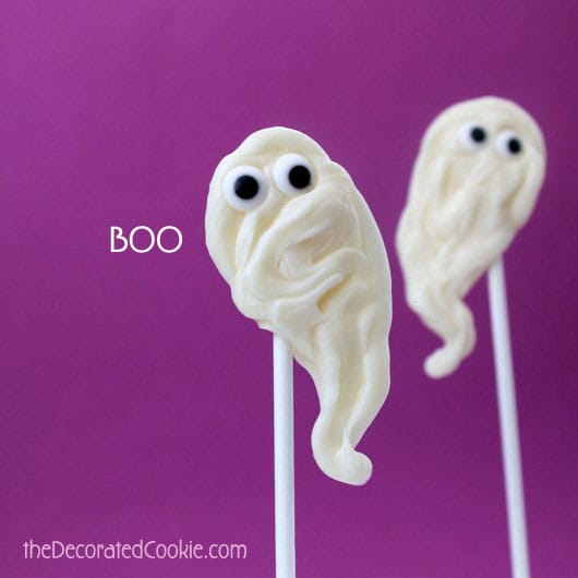 chocolate ghost pops for Halloween 