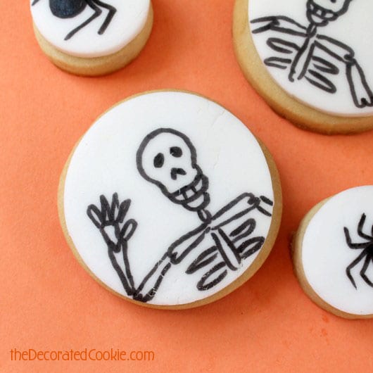 simple, decorated Halloween cookies,