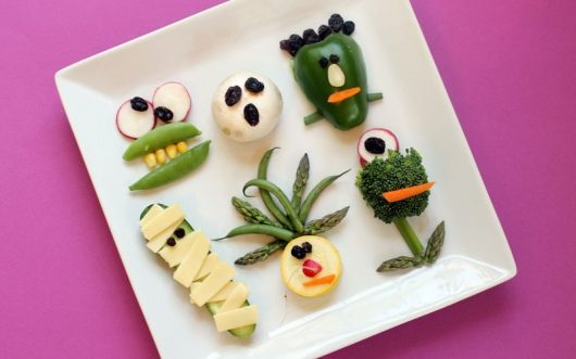 Vegetable Monsters --Fruit And Veggies Healthy Halloween Idea