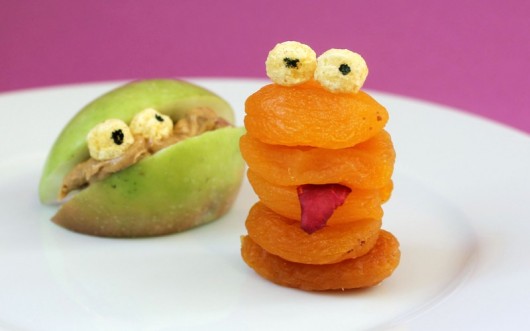 vegetable monsters for Halloween, healthy Halloween idea 