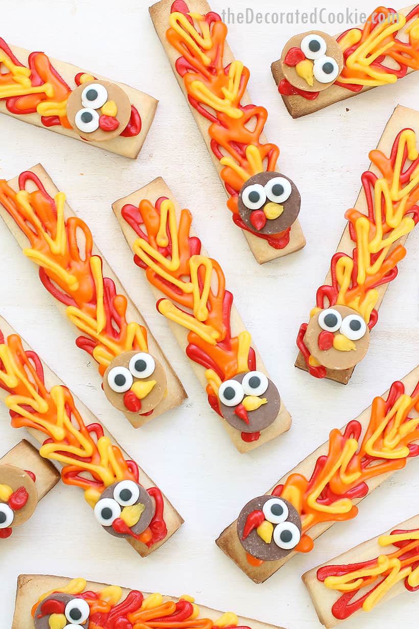 turkey cookie sticks for Thanksgiving 