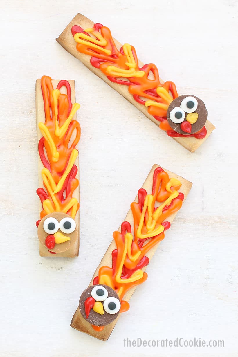 turkey cookie sticks for Thanksgiving