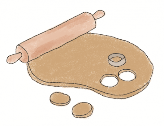 drawing of cookie dough rolled out 