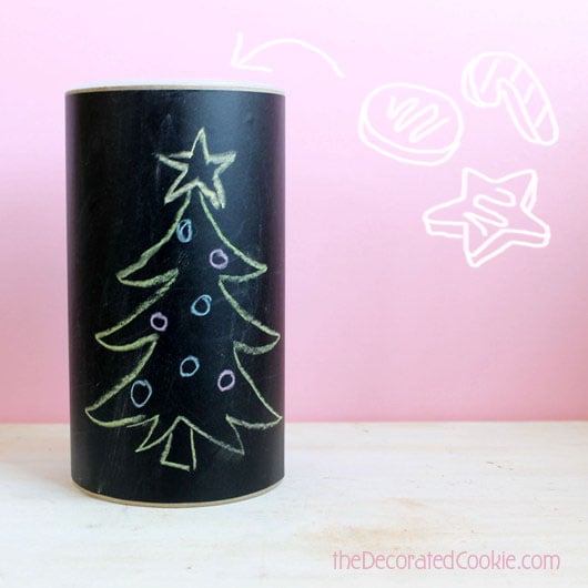 DIY chalkboard canisters from oatmeal containers 