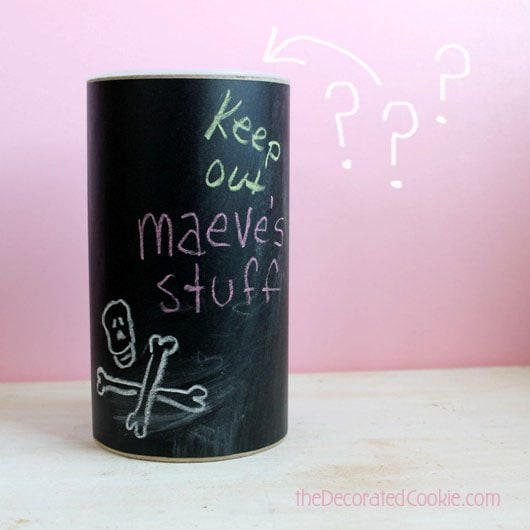 DIY chalkboard canisters from oatmeal containers 